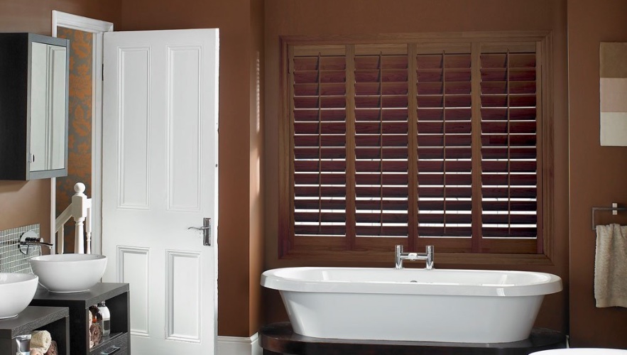 Timberland shutters in a bathroom